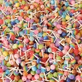 Colorful 3D miniature stripe lollipops made of resin for DIY hair accessory making - Random 1pc