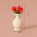 Miniatur-Puppenhaus weiße Vase mit roten Blumen und grünen Blättern Modell (3.2cm Höhe) - Roter Stil (Rote Blume in Vase)