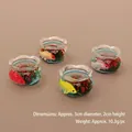 Miniatur Goldfischglas Modell mit bunten Fischen für Puppenhaus Dekorationen - Roter Blumenstrauß Aquarium