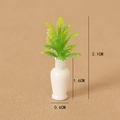 Mini pianta verde per casa delle bambole in vaso bianco con dimensioni di 3,1 cm - Pianta verde piccola (1 pezzo)