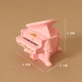 Miniature pink piano resin figurine with gold floral relief for desk decoration - Pink Piano
