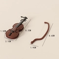 Miniatur 8,2 cm braune Harz-Cello-Modell mit Bogen für Puppenhaus-Deko und DIY-Handwerk - Cello