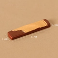 Miniature brown resin guzheng instrument model for micro landscape decor, 5.7cm long - Guzheng