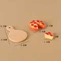 Miniature dollhouse apple pie model on wooden tray for creative desktop decoration - Pizza Collection