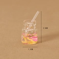 Minibotella de resina con rodaja de limón, 2,5 cm de altura para manualidades DIY - Jugo de Toronja