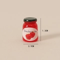 Mini barattolo di marmellata di fragole in resina per casa delle bambole rosso - Stile Bottiglia Corta / Marmellata Rossa (Strawberry Jam)