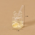 Modelo de mini botella de zumo de limón de resina con pajita para manualidades 2,5cm - Jugo de Plátano