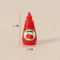 Mini bouteille de ketchup en résine rouge pour maison de poupée avec étiquette - Bouteille Longue Rouge (Ketchup)