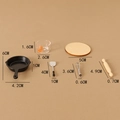 Miniature kitchen cooking set for dollhouse with whisk, rolling pin, and frying pan - Style One Egg Frying Pan With Round Wood Board (Style One Egg Frying Pan)