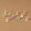 Set of 10 miniature resin fruit juice models with straws for DIY crafts and dollhouses - Random Fruit Juice