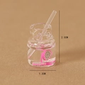 Miniature resin dragon fruit juice bottle for DIY crafts, 2.5cm height size - Dragon Fruit Juice