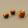 Mini vasetti di miele in resina per casa delle bambole con realistico effetto miele fuso - Set di 1 barattolo di miele grande e 2 piccoli