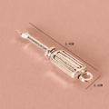 Miniature silver alloy screwdriver tool charm for DIY dollhouse crafts, 2.9cm length - Screwdriver