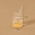 Miniature resin juice bottle with lemon slice, height 2.5cm and diameter 1.2cm - Orange Juice