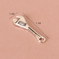 Miniature adjustable wrench charm in antique silver alloy for DIY dollhouse crafts 2.2cm - Small Wrench / Silver
