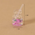 Miniature resin purple grape juice bottle for DIY craft decoration, 2.5cm height - Grape Juice