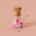 Miniature glass jar with pink dragon fruit slices and cork stopper, 2cm dollhouse decor - Dragon Fruit Bottle