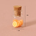 Miniature glass jar with lemon slices and cork stopper for dollhouse decoration - Orange Bottle