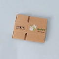 Miniature dollhouse delivery box with unbox happiness logo and cute rabbit illustration - Avocado Style (English/Kraft)