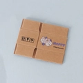 Miniature 1:12 scale brown cardboard shipping box with cute rabbit and happy unboxing text - Blueberry Style (English/Kraft)