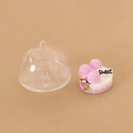 Miniature dollhouse cake with purple decorations and transparent cover for DIY decor - Food Cover with Style 10 Cake