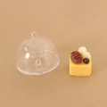 Miniature dollhouse cake model with transparent dome cover and blueberry chocolate topping - Food Cover with Style 7 Cake