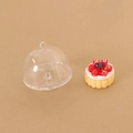 Miniature dollhouse strawberry tart with transparent plastic dust cover for desktop decor - Food Cover with Style 6 Cake