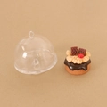Miniature dollhouse chocolate cream cake with a transparent plastic dome cover set - Food Cover with Style 5 Cake