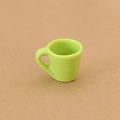 Miniatur Kaffeetasse in leuchtendem Grün mit Glanzeffekt für Puppenstuben Dekor - Grün