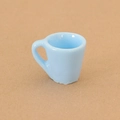Miniatur hellblaue Keramiktasse mit Griff für Puppenhaus Küchenzubehör Zubehör - Blau