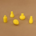 Set of 5 miniature bright yellow dollhouse vases in diverse shapes for home decor - Yellow