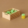 Cesto di frutta in miniatura in legno con ananas per accessori decorativi per case delle bambole - Stile Scatola Ananas