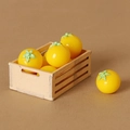 Miniature dollhouse wooden crate with yellow resin persimmons small food toy model - Box Yellow Tomato Style