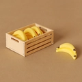 Miniature dollhouse wooden crate set with realistic yellow resin bananas for decor - Box Banana Style