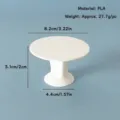 Miniature white dollhouse pedestal table made of PLA material with a sleek matte finish - Round Table (PLA Material) / 1 Piece / White
