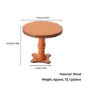 Tavolo rotondo in miniatura per casa delle bambole in legno marrone rossastro - Tavolo Rotondo Marrone Retrò
