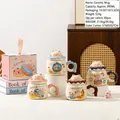 Tazza in ceramica rosa con maialino, capacità 390ml e scatola regalo con coperchio 3D - Maialino 3D (Tazza con coperchio)