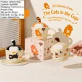 330ml ceramic cat themed mug with cute tail lid and decorative gift box packaging - Cat Tail Lid (2566)