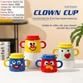 Set di tazze in ceramica clown con coperchio 380ml in rosso blu giallo e verde - Espressione da Pagliaccio (Tazza con coperchio)
