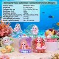 Set di statuette sirena a fumetti con base a conchiglia per decorazione da scrivania - A027 Voce Della Sirena (il Set Completo Contiene 6 Pezzi) / Articolo Singolo Selezionato Casualmente; (i Set Completi Vengono Ordinati In Quantità Multiple).