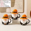 Cute cartoon ceramic mug with orange wizard hat lid for Halloween or Christmas gifts - Style 47 Ceramic Cup