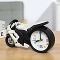 Reloj despertador creativo de moto en blanco y negro para decoración de escritorio - Forma de Motocicleta (LY1055/Blanco) / Blanco