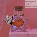 Botella de deseos de vidrio con forma de estrella con luces rosas y torre Eiffel - Botella de Deseos Estrella Pequeña Flash