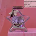 Botella de deseos de vidrio con forma de estrella, luces LED y caja de regalo rosa - Botella de Deseos Estrella Mediana Flash