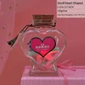 Luminous heart-shaped glass bottle with cork stopper and Eiffel Tower pendant - Small Heart Flash Wishing Bottle