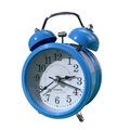Blue twin bell alarm clock for kids with metal frame and quartz movement - 3 Inch / Blue