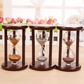 Set di tre clessidre vintage in legno con perle bronzo, argento e colorate per decorazione - Stile Vintage Multicolore / 70*70*120mm