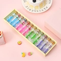 Geschenkset met 12 glazen sterrenbeeld wensflesjes met kurken en decoratie - Love Confession