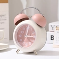 Réveil à double cloche rose et crème pour enfants et gros dormeurs, style rétro - Série F18 (F18 Rose) / Rose