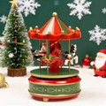 Rot-grüne Karussell-Spieluhr als weihnachtliche Tischdekoration und kreatives Geschenk - Weihnachtsgrün